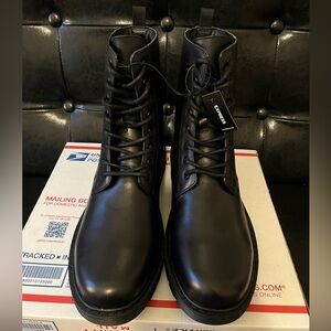 Express Black Lace-Up Boots NEW WITH FLAWS